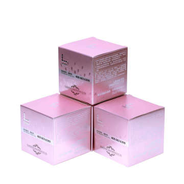 Custom Luxury Skincare Cosmetics Cardboard Paper Packaging Box UV and Silver Foil Flat Packed